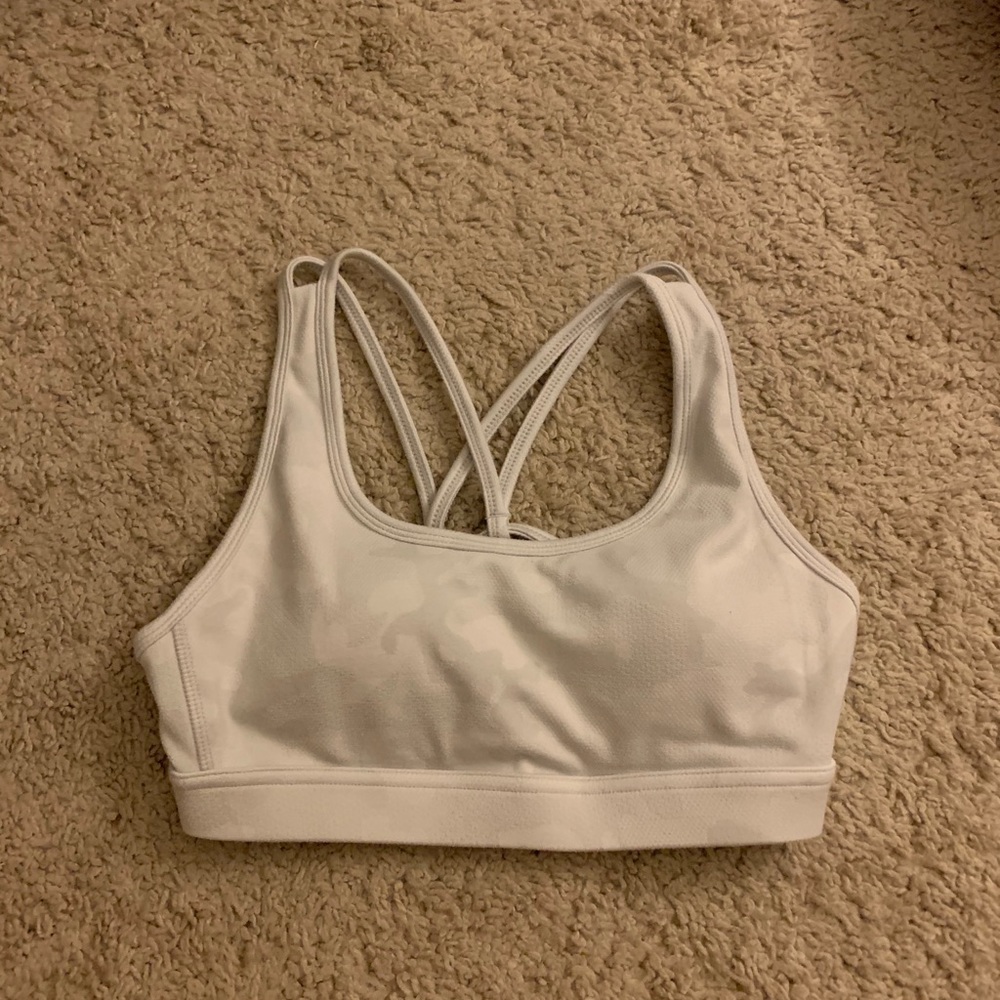 White camo sports bra